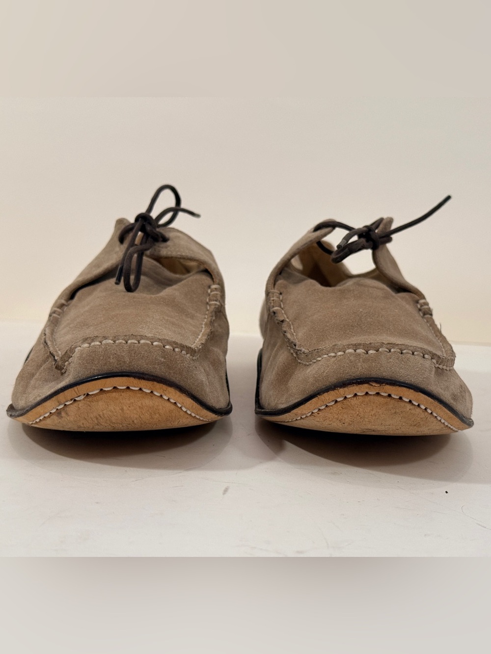 Bally Beige Suede Lace-Up Loafers - Picture 4 of 9